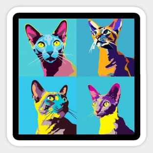 Oriental Short Hair Pop Art - Cat Lover Gift Sticker